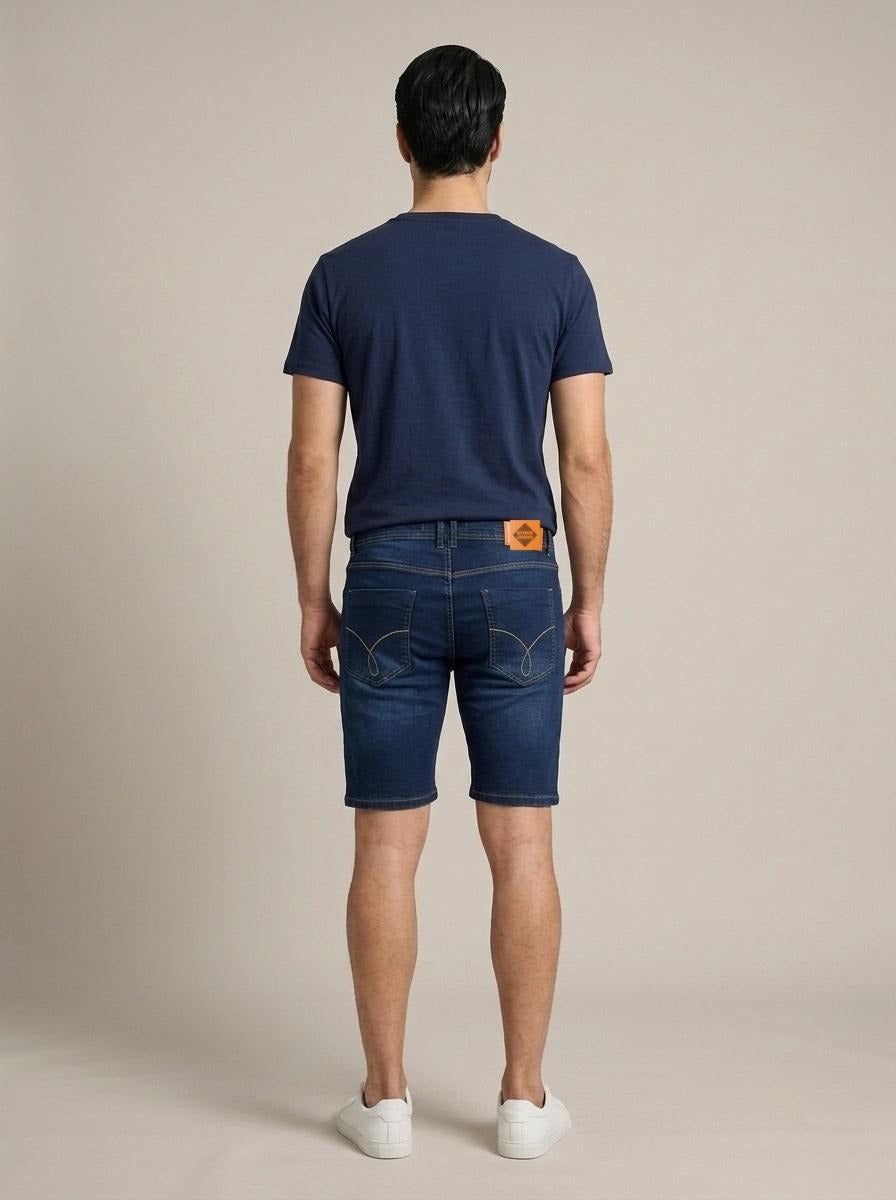 Bermuda Jeans Masculina Azul Índigo – costas