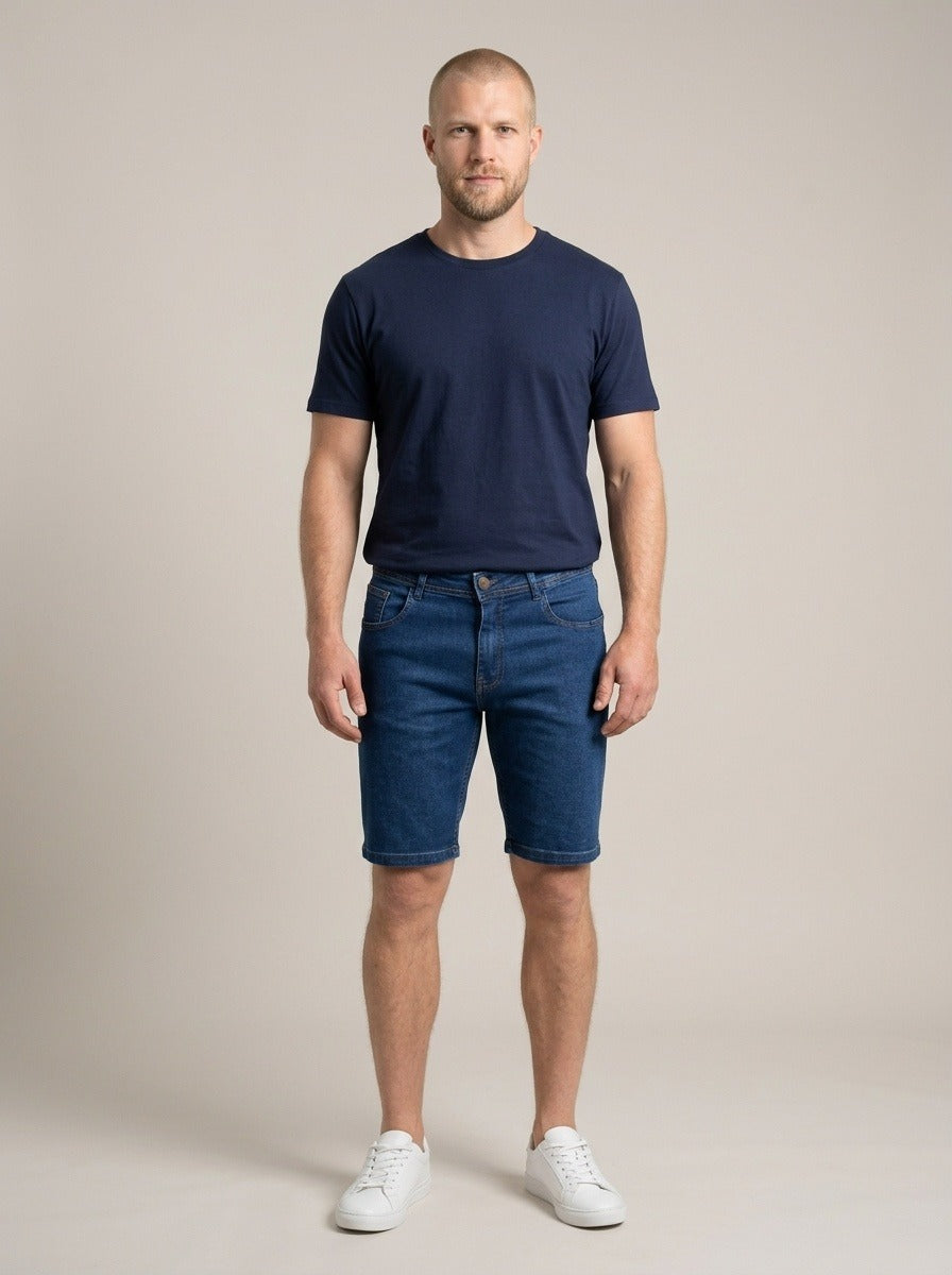 Bermuda Jeans Masculina Azul Padrão – frente