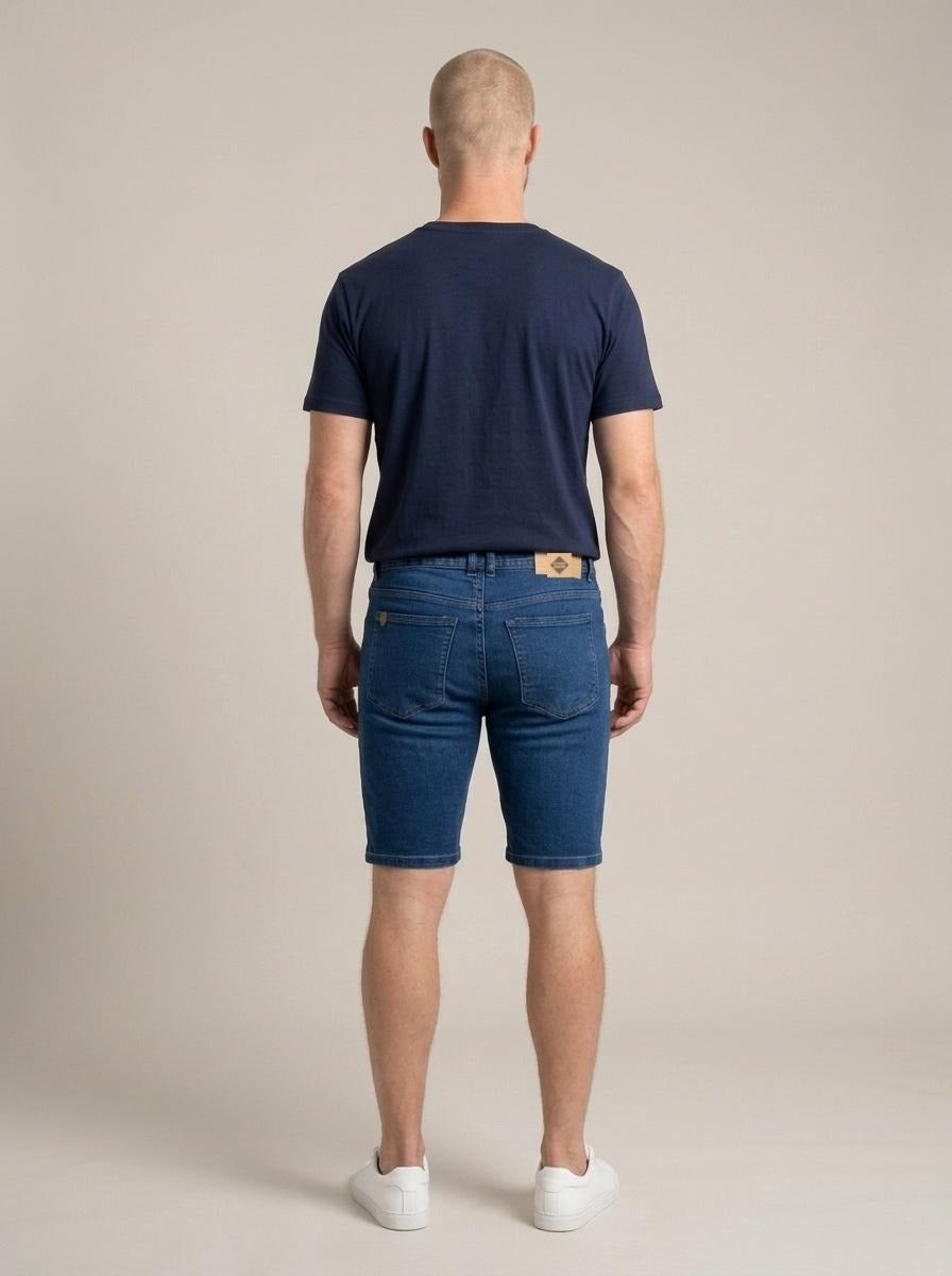 Bermuda Jeans Masculina Azul Padrão – costas