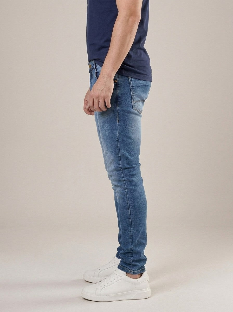 Calça Jeans Masculina Slim Blue Marbella – lateral