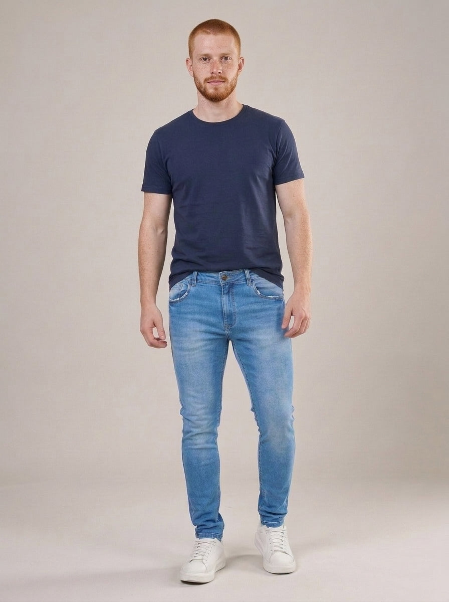 Calça Jeans Masculina Slim Azul Daylight – frente