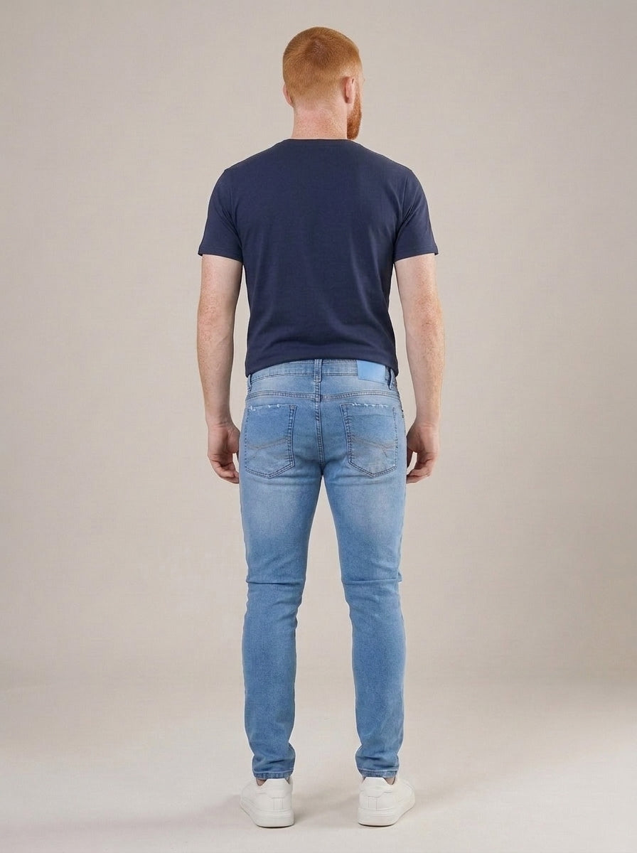 Calça Jeans Masculina Slim Azul Daylight – costas