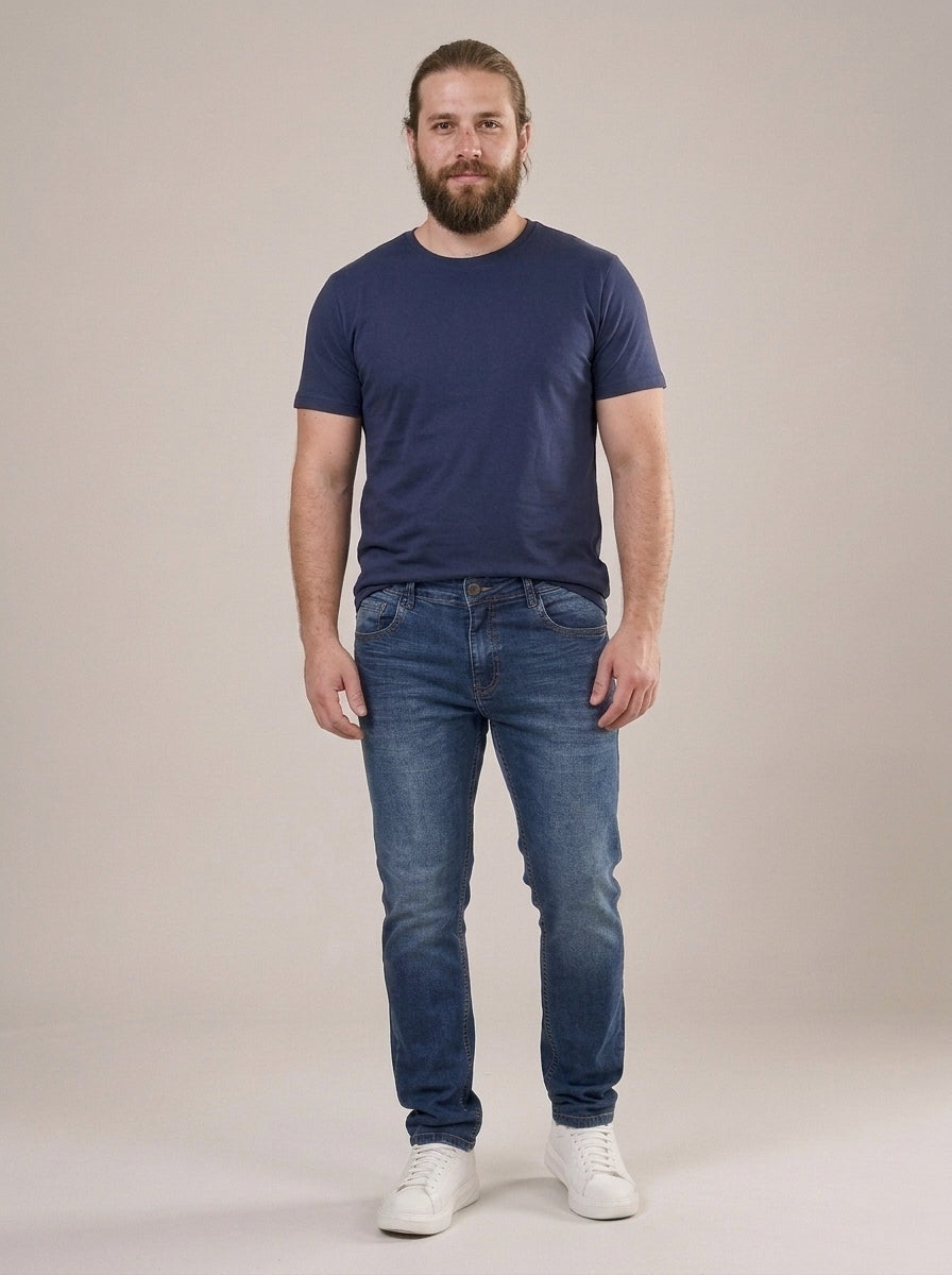 Calça Jeans Masculina Reta Tradicional Azul Eclipse – frente
