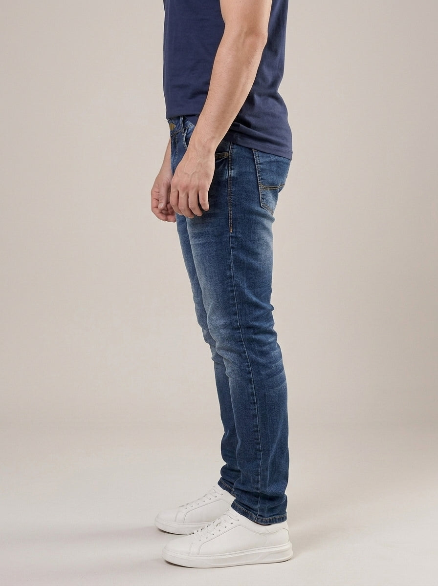 Calça Jeans Masculina Reta Tradicional Azul Eclipse – lateral