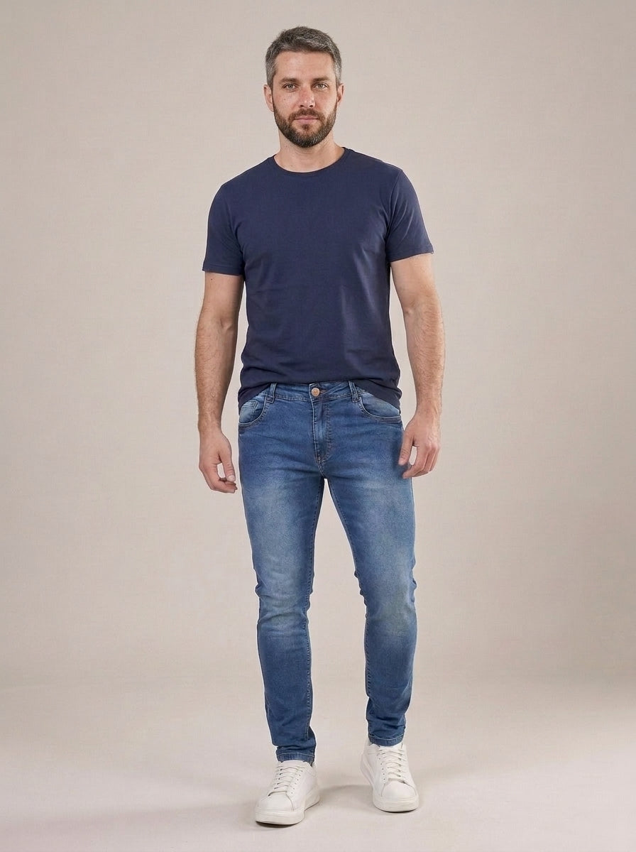 Calça Jeans Masculina Slim Azul Midnight – frente