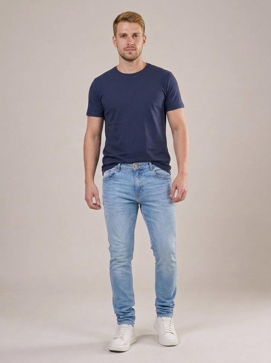 Calça Jeans Masculina Slim Blue Le Bleu – frente