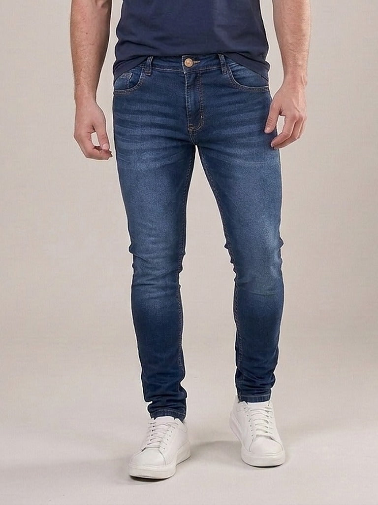 Calça Jeans Masculina Slim Blue Otoman – frente, meio corpo