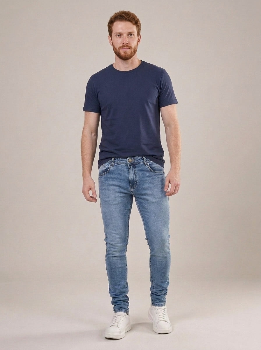 Calça Jeans Masculina Slim Blue Zealand – frente