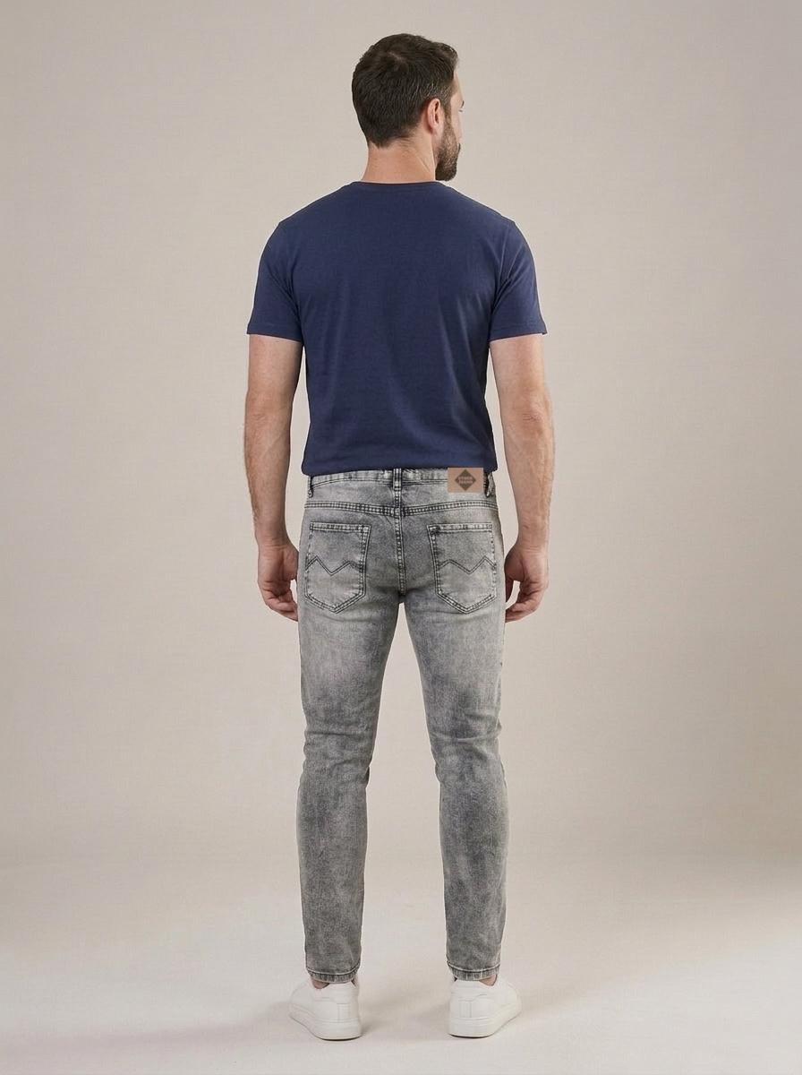 Calça Jeans Masculina Slim Cinza Dakar – costas