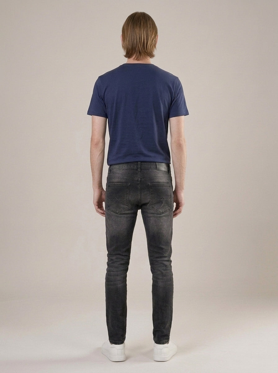 Calça Jeans Masculina Slim Cós Passantes Black Marmol – costas