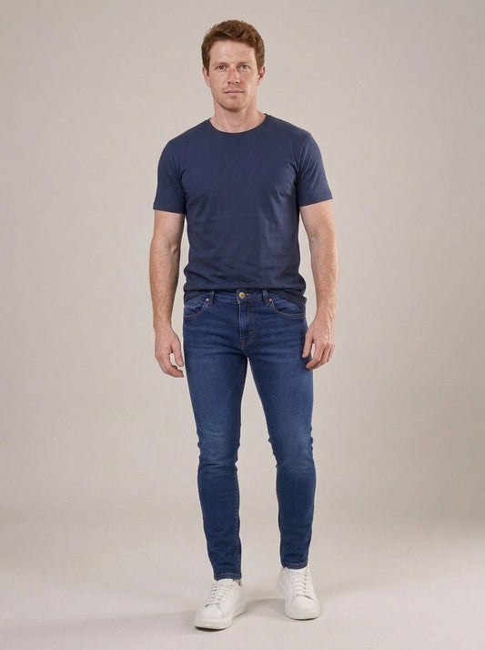 Calça Jeans Masculina Skinny Azul Escuro – frente