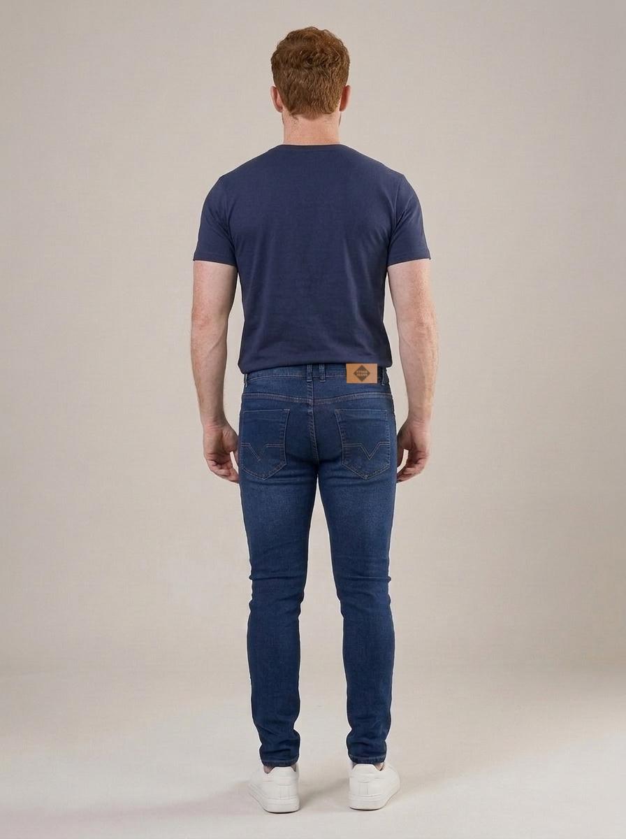 Calça Jeans Masculina Skinny Azul Escuro – costas