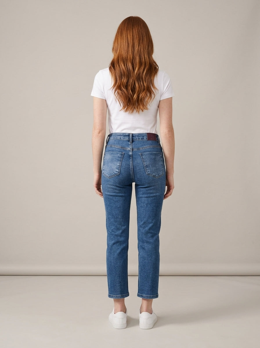 Calça Jeans Feminina Reta – costas