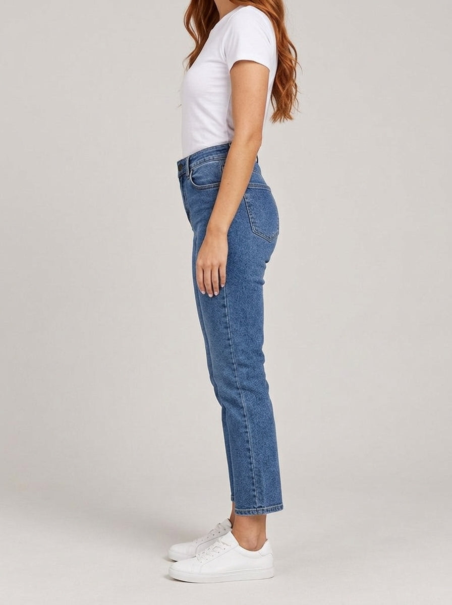 Calça Jeans Feminina Reta – lateral