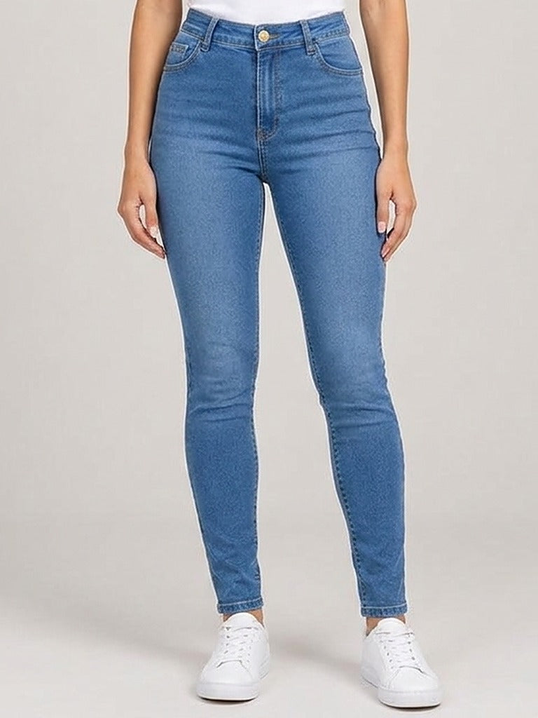 Calça Jeans Feminina Skinny – frente, meio corpo