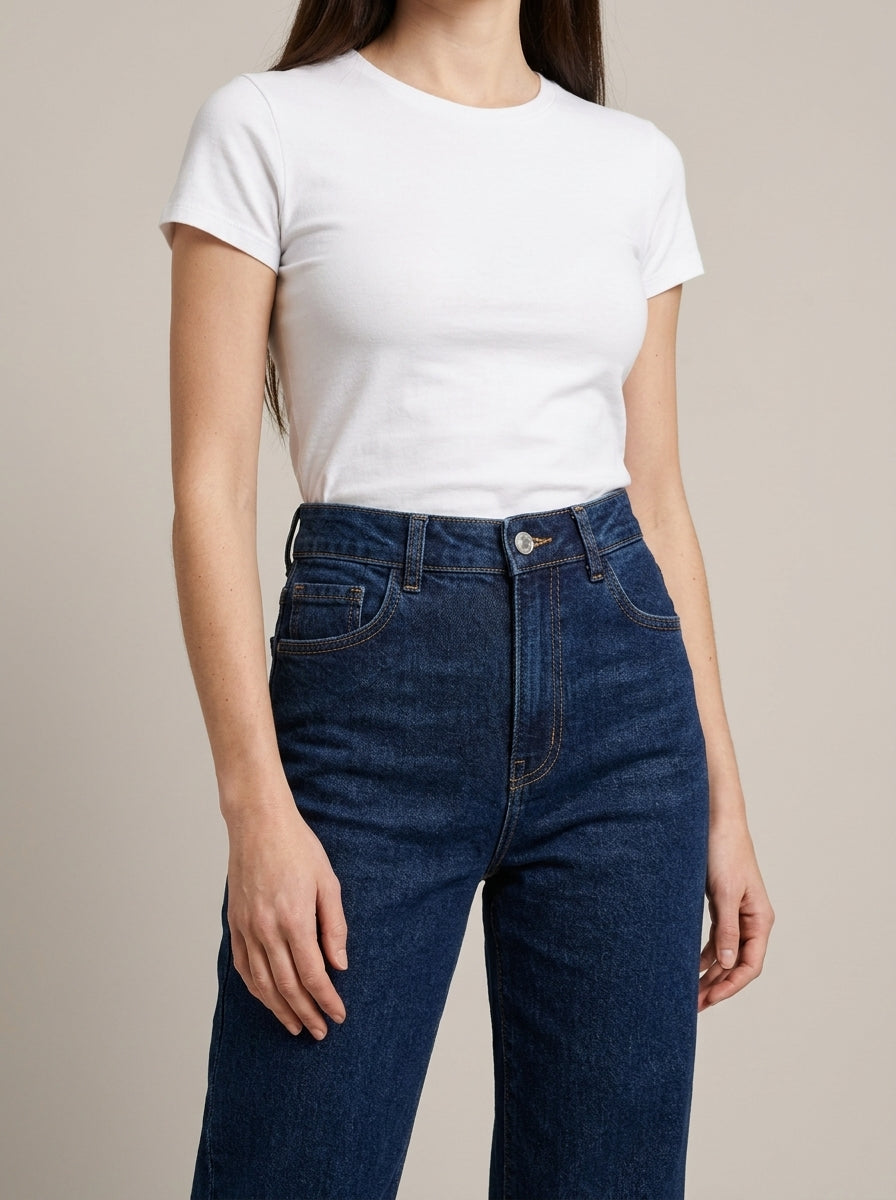 Calça Wide Leg – detalhe da frente