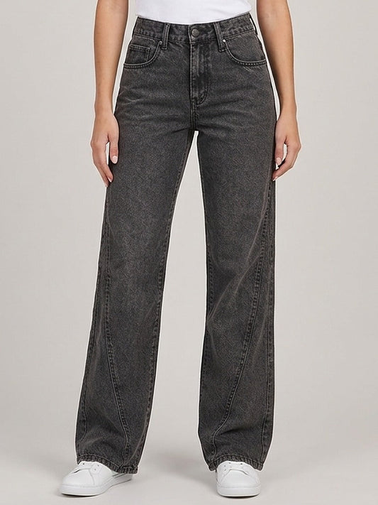 Calça Wide Leg Black – frente, meio corpo