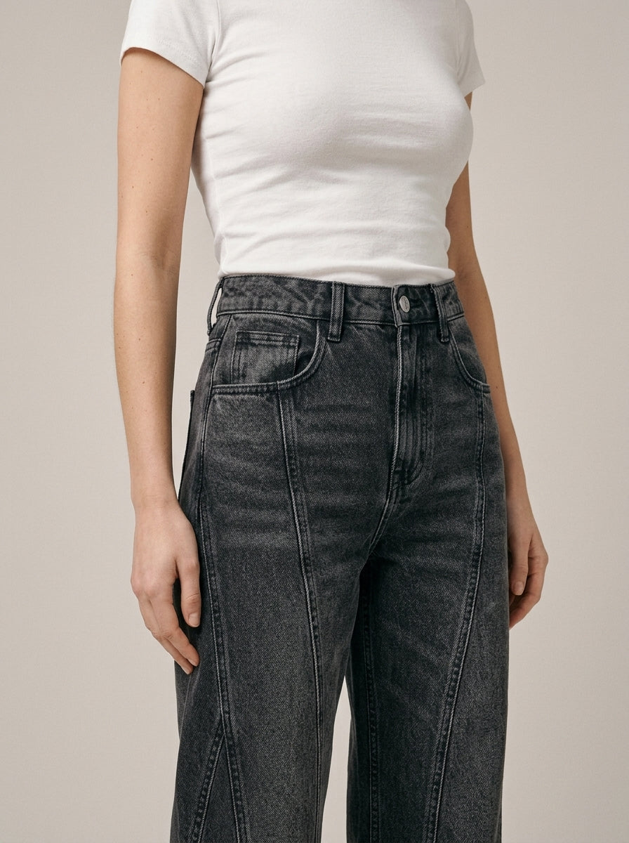 Calça Wide Leg Black – detalhe da frente
