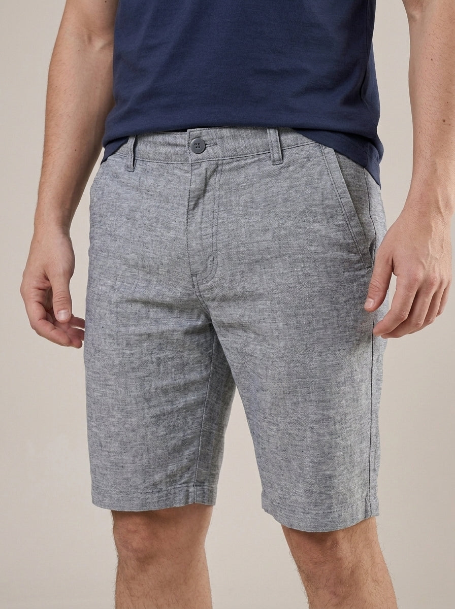 Bermuda Masculina Chino Bolso Faca – detalhe da frente