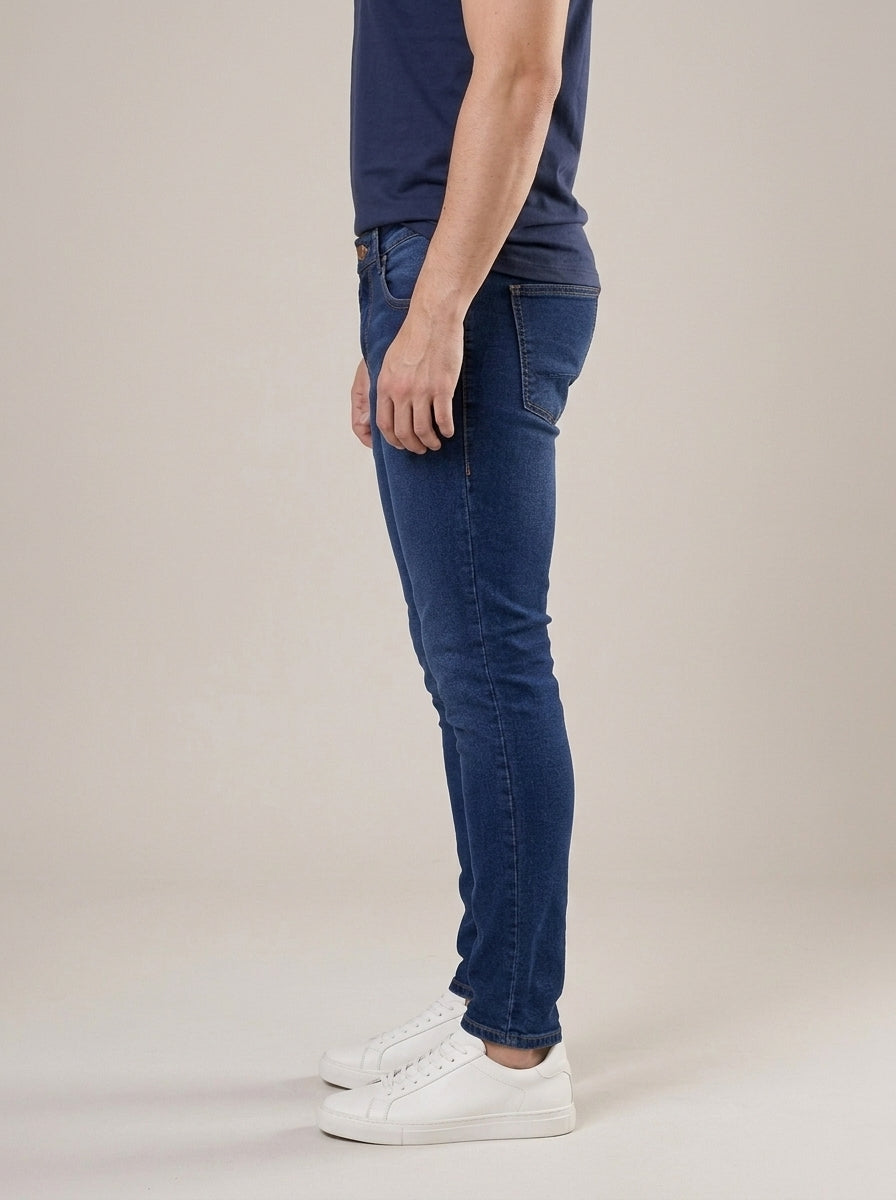Calça Jeans Masculina Skinny Azul Escuro – lateral