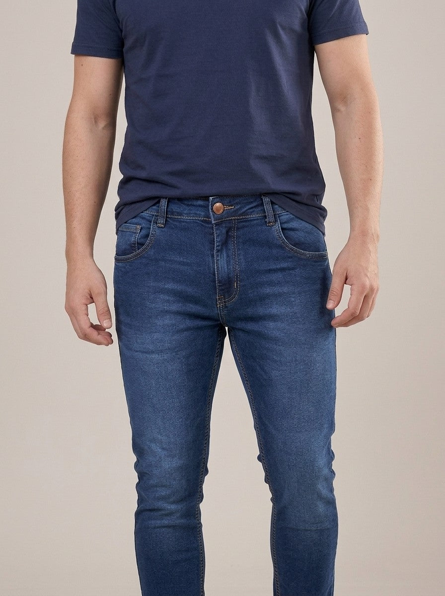 Calça Jeans Masculina Slim Blue Otoman – detalhe da frente