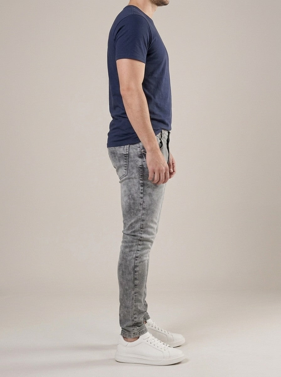 Calça Jeans Masculina Slim Cinza Dakar – lateral