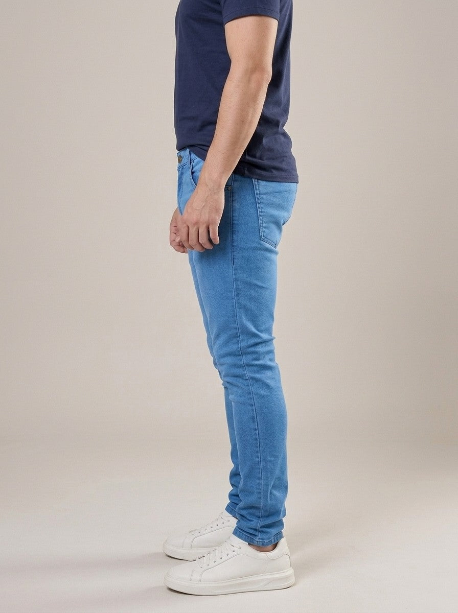 Calça Jeans Masculina Slim Cós Passantes Azul Strasbourg – lateral